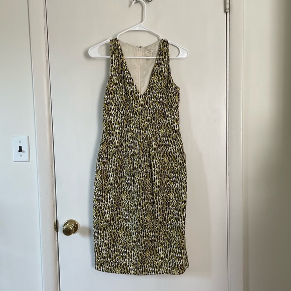 J. Crew Fabiola Green Leopard Print Dress - Picture 4 of 16